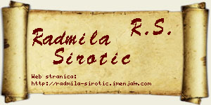Radmila Sirotić vizit kartica